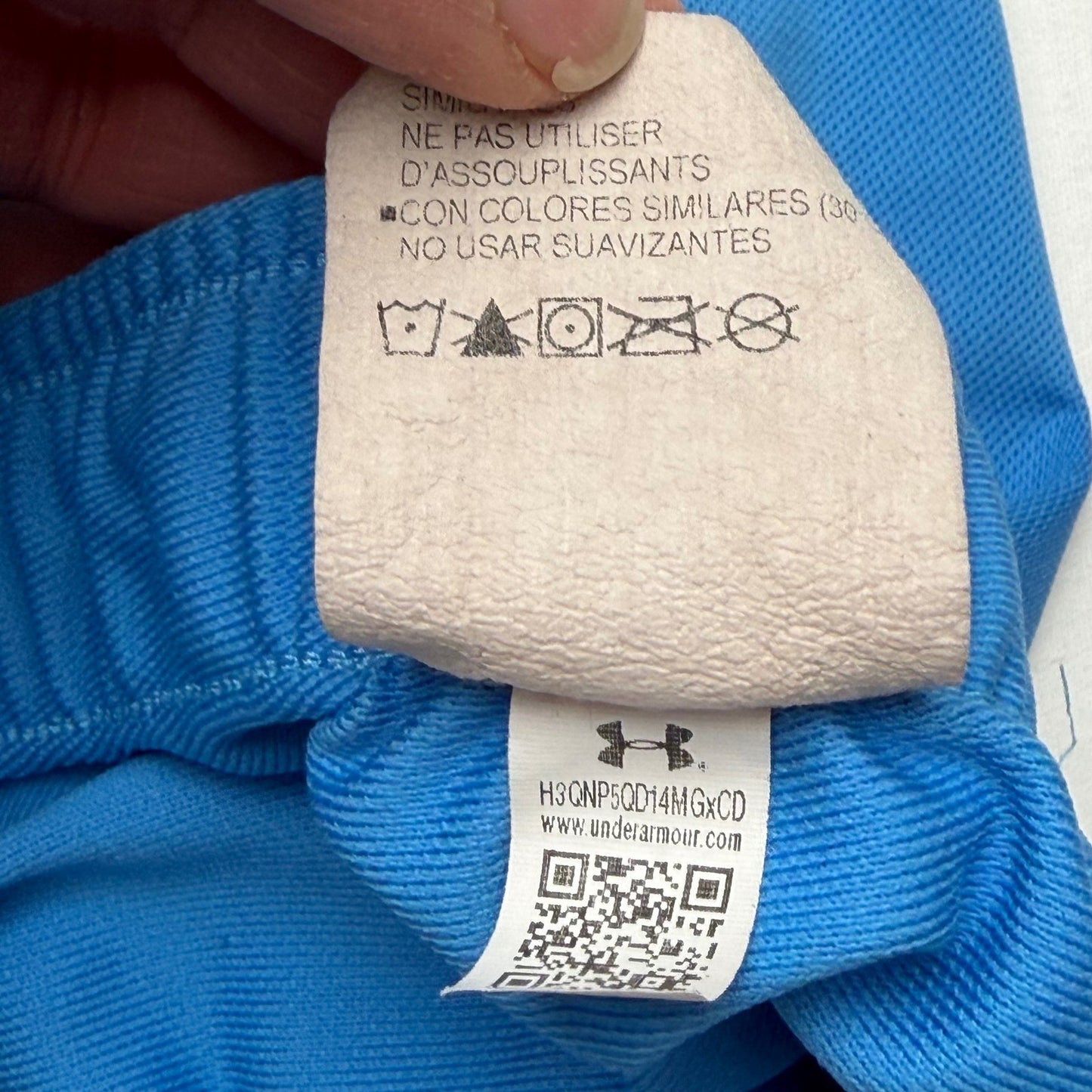 Under Armour Blue Athletic Shorts Girls XS Elastic Waist Logo