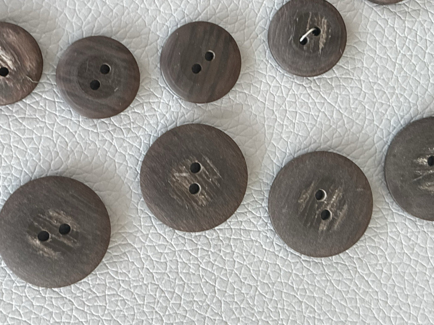 Vintage Wooden Buttons + Toggle. Small New Plastic Buttons Four Hole Two Hole