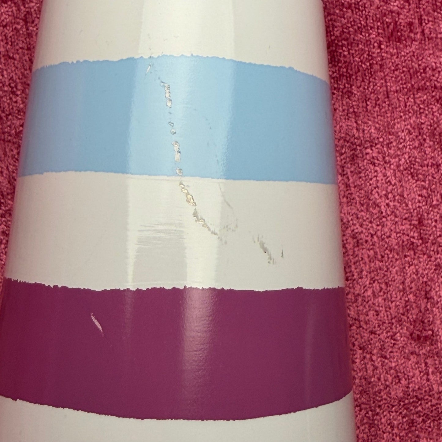 Kate Spade Water Bottle Rainbow Stripe Insulated Stainless Steel Preppy White OS