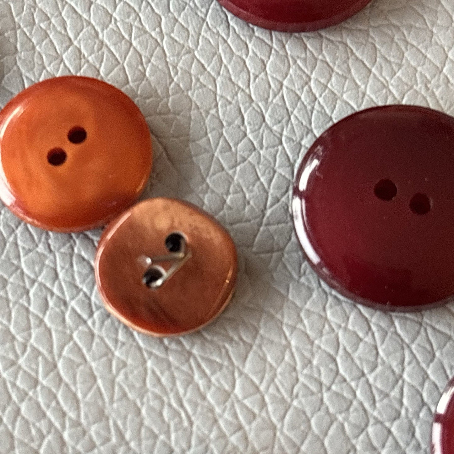 Vintage + New Red Burgundy Button Lot. Mix Two Hole Four Hole Button Crafts Sew