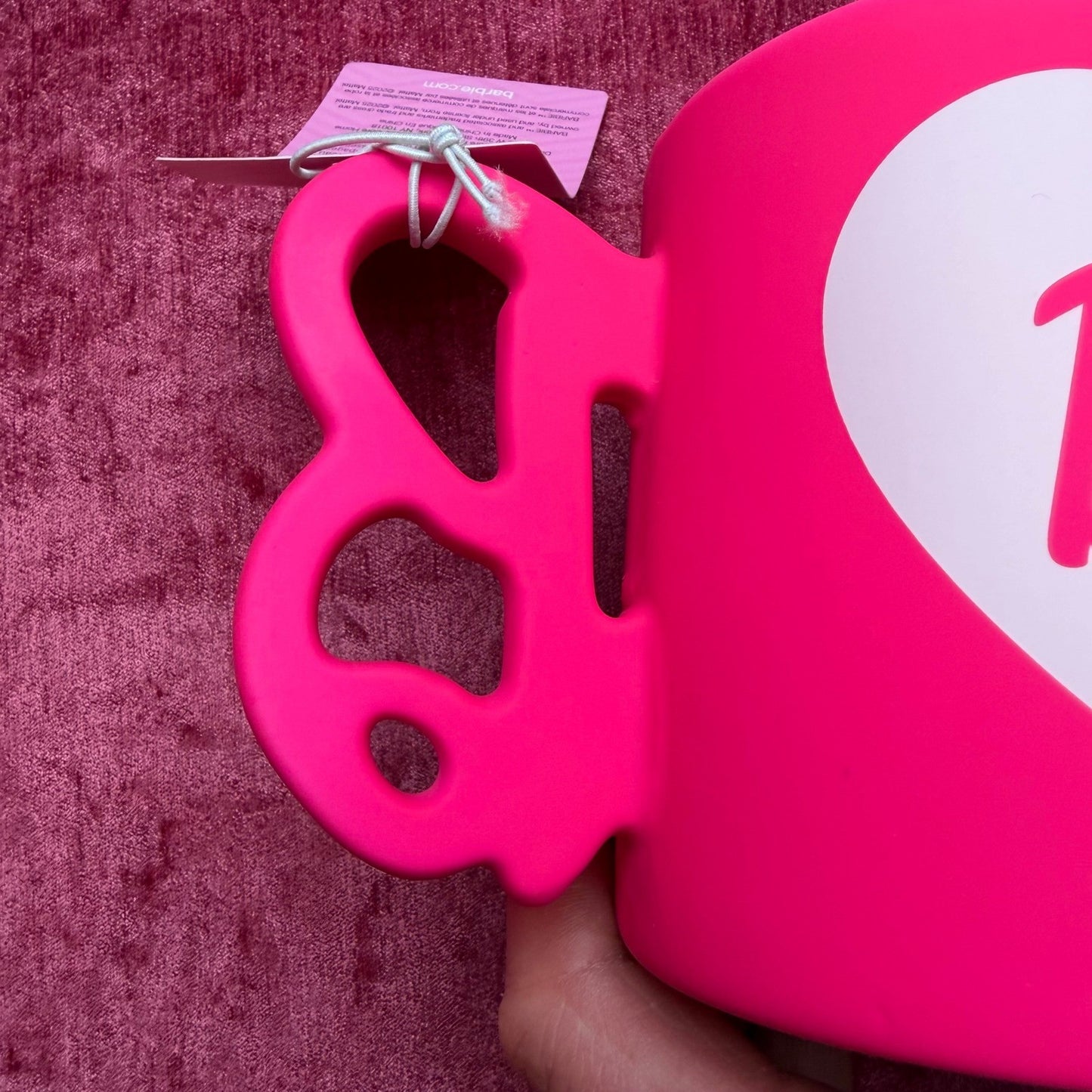 Barbie Ceramic Mug 21oz Hot Pink Heart B Handle Barbiecore Mattel LND60071 NEW