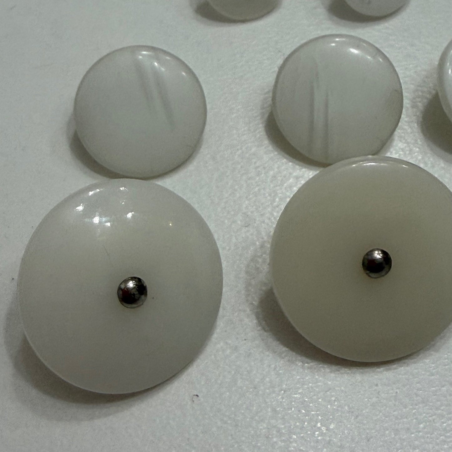 Vintage White Shank Buttons Lot Mixed Sizes Sewing Craft Retro Coat Set