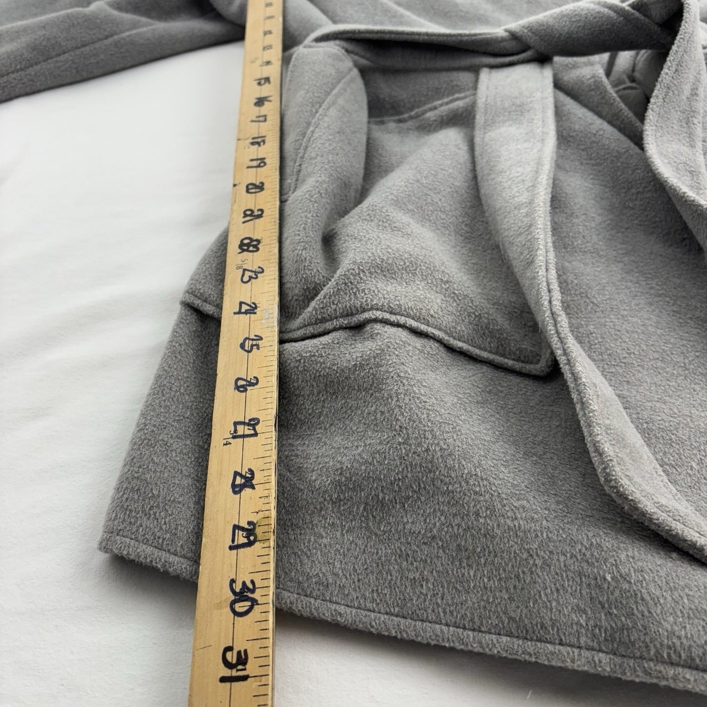 Pink Martini Grey Wrap Coat Belted Asymmetrical Minimalist Soft Jacket Womens S