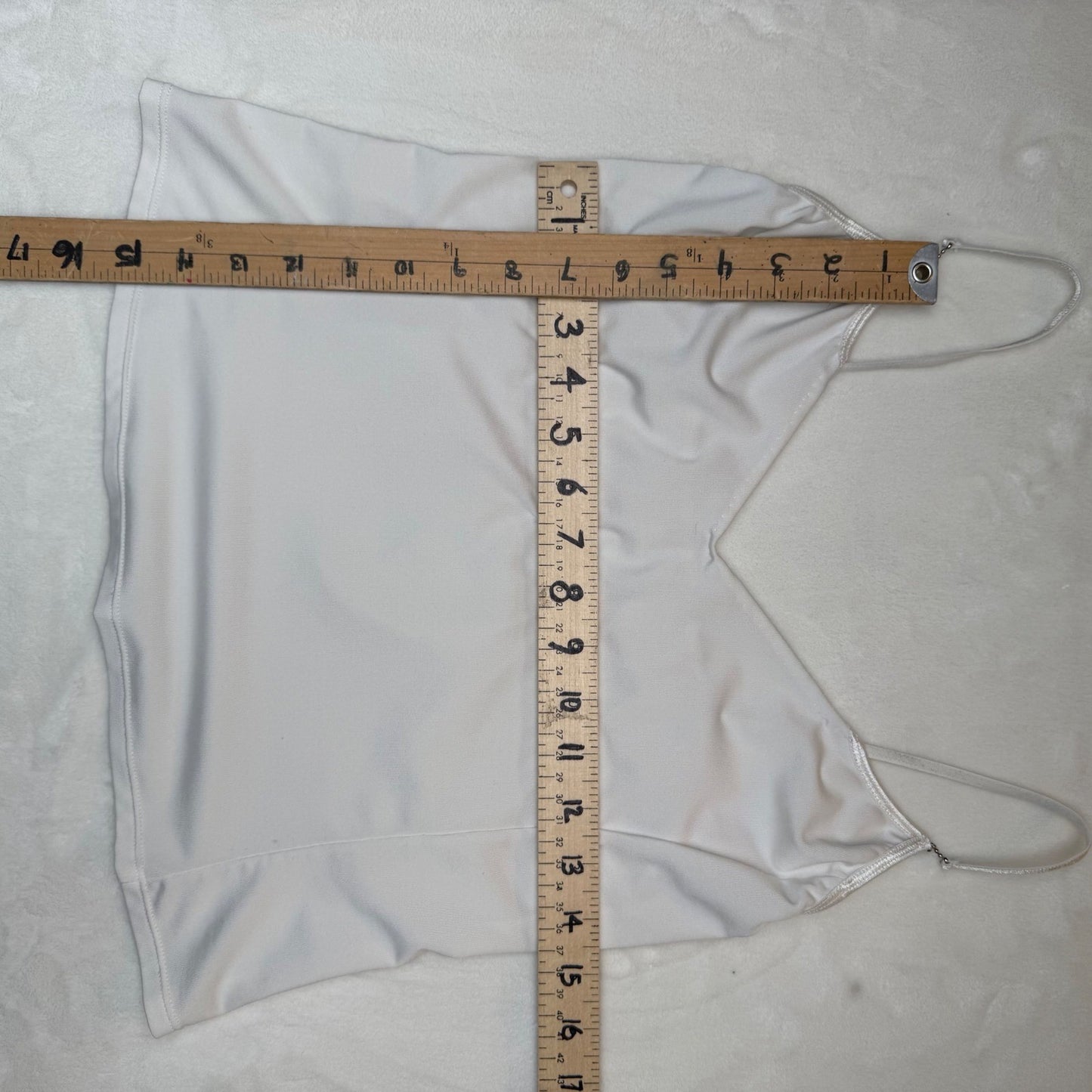 Handmade White Camisole V-Neck Spaghetti Strap Minimalist Coquette Womens Small