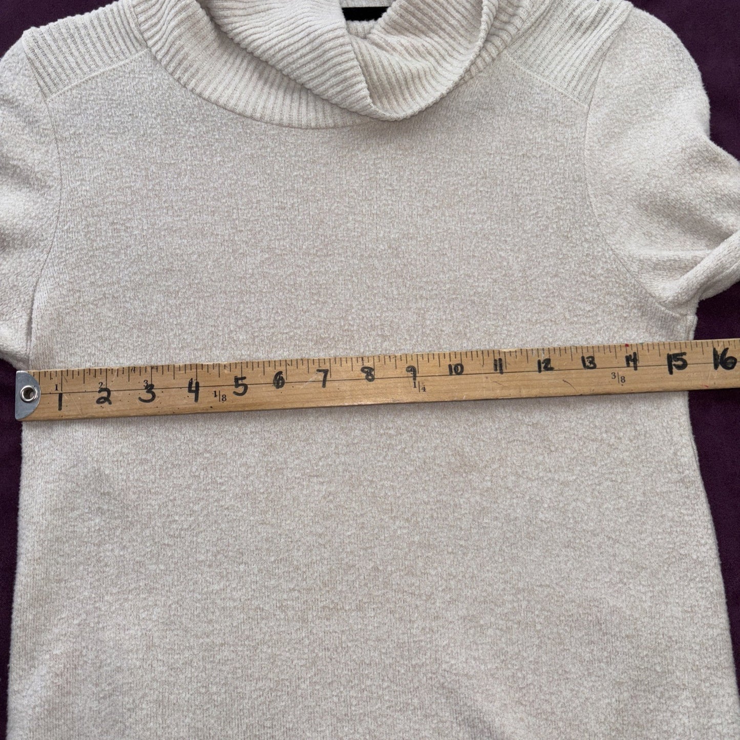 Saturday Sunday by Anthropologie Cream Turtleneck Sweater XS Cozy Minimalist