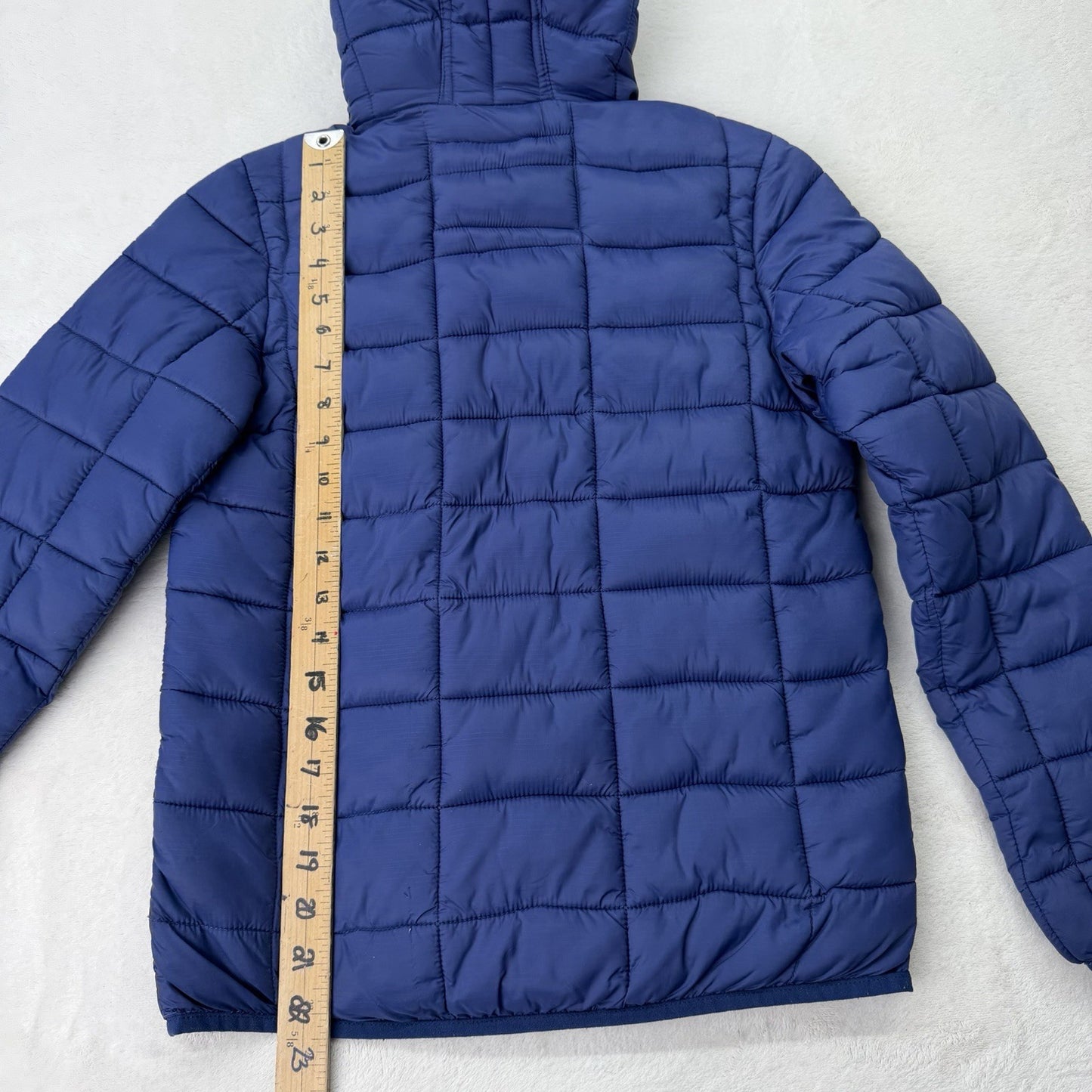 Outbound Puffer Jacket Men’s Large Blue Hooded Lightweight Nylon Coat Gorpcore