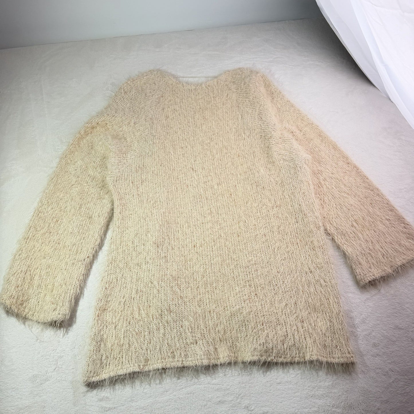 Some Days Lovin Fuzzy Pink Cardigan Eyelash Open Front Sweater  Women’s Small