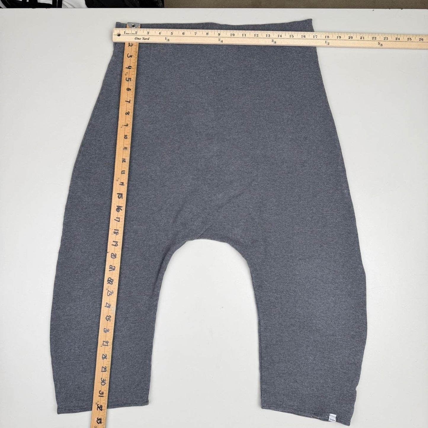Simple Clothing Drop Crotch Pants Heather Grey Boho Lagenlook XL