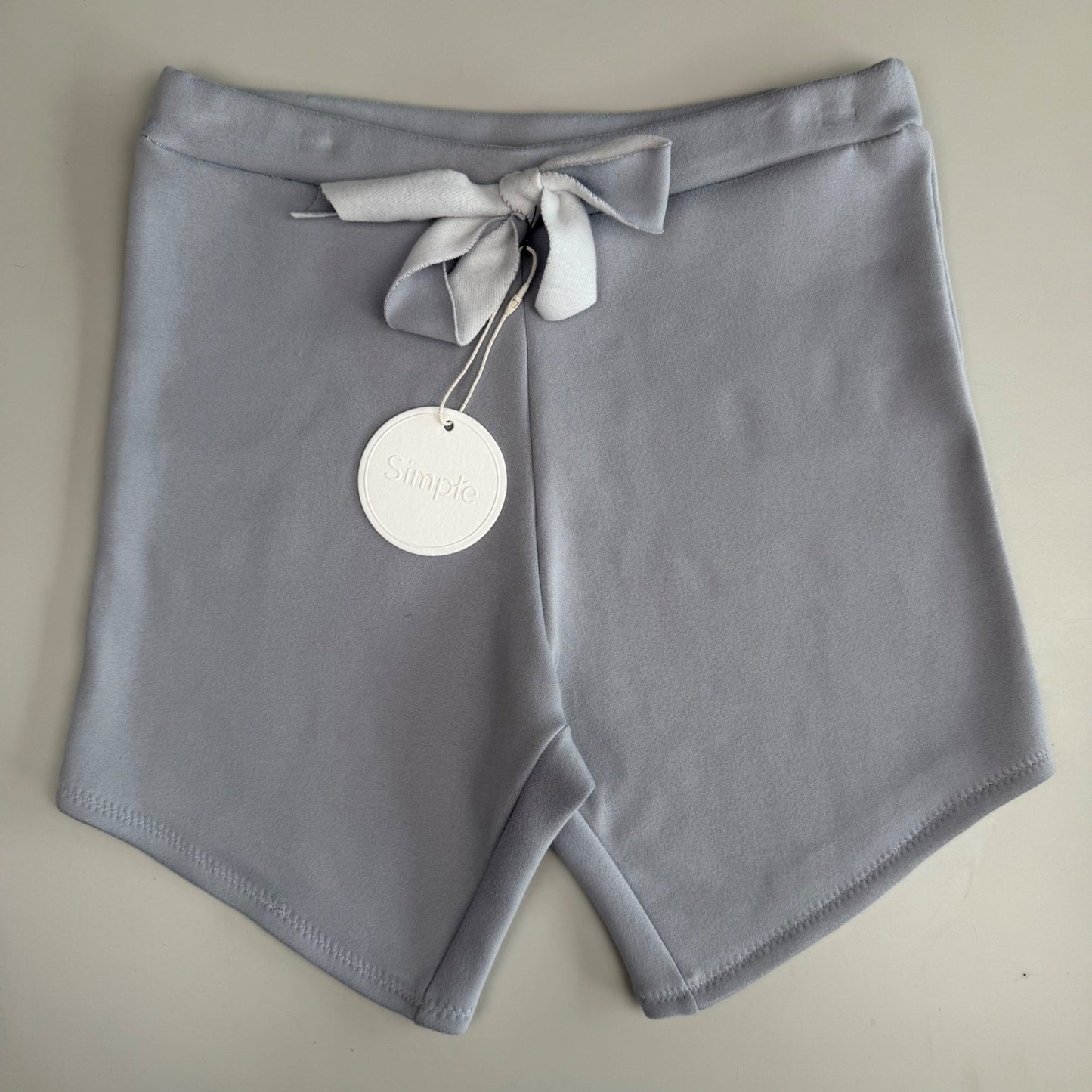 Simple NWT Biker Shorts Gray Bow  Coquette Balletcore Aesthetic Quiet Luxury  S