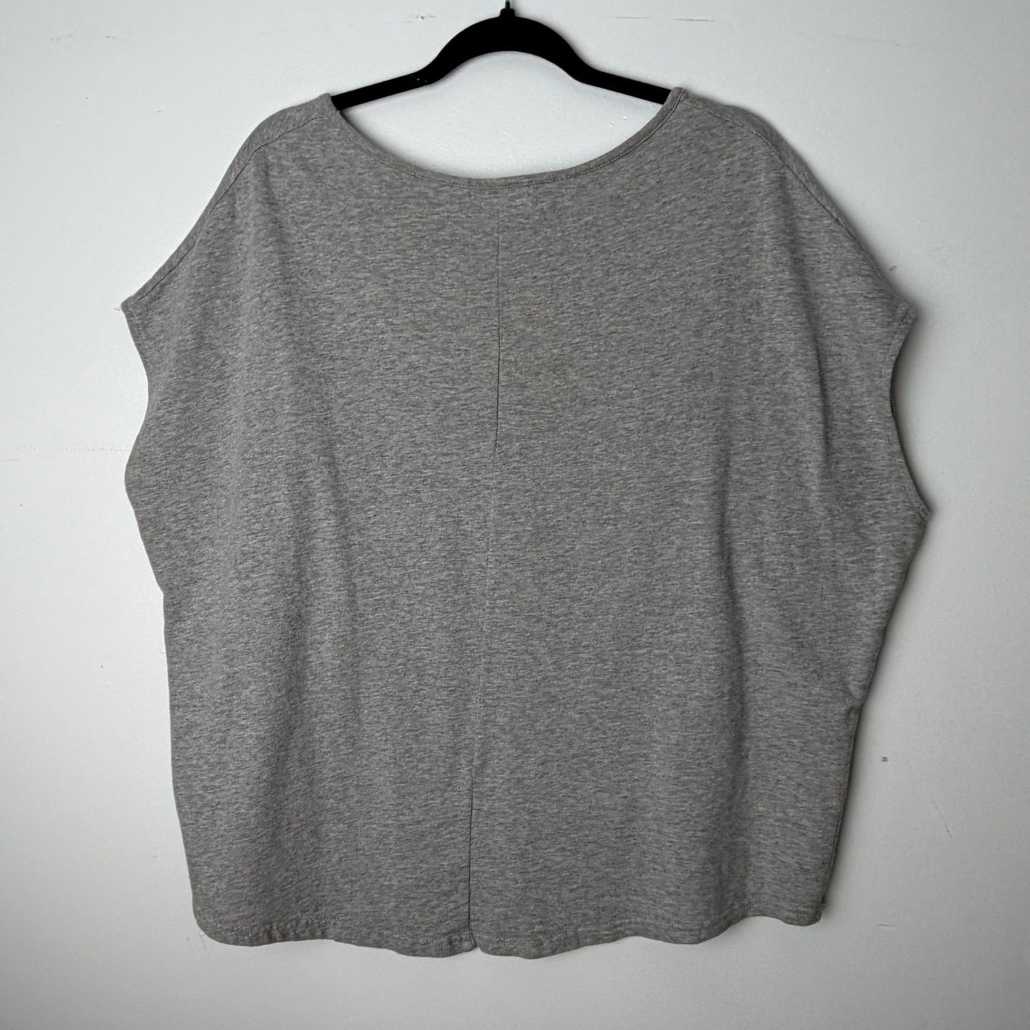 QED London Sweat Top Skull Graphic Distressed Laser Cut Top Gray S/M Punk Grunge