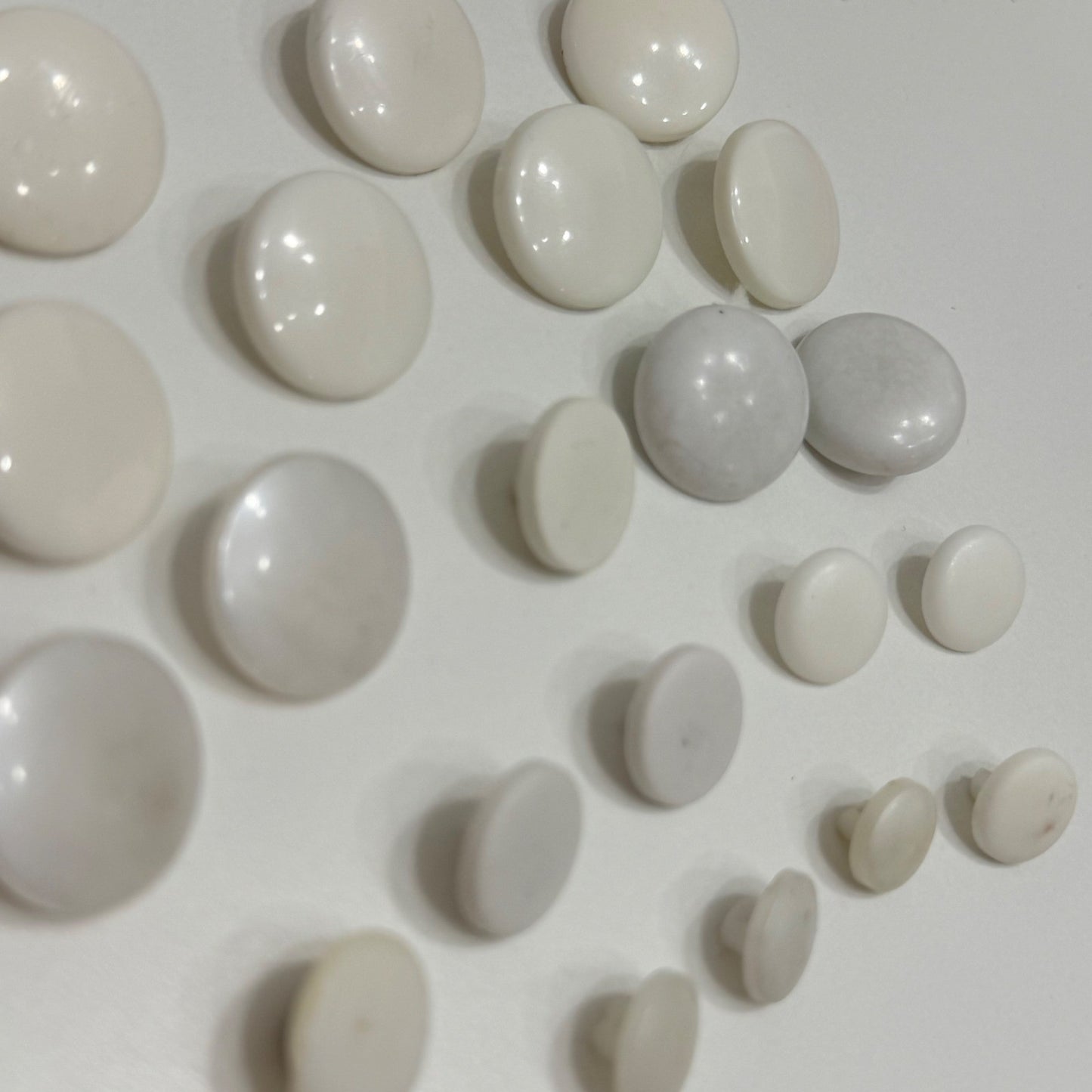 White Shank Button Lot Vintage Mixed Size Craft Sewing Notions Mixed