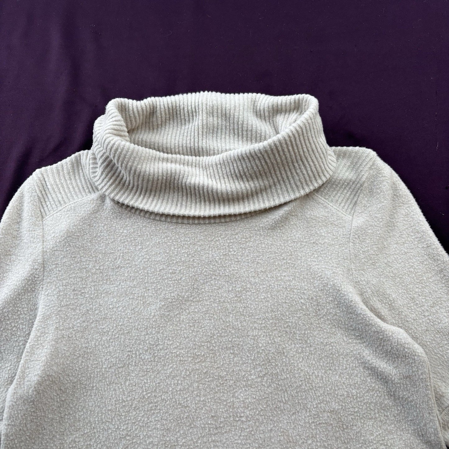 Saturday Sunday by Anthropologie Cream Turtleneck Sweater XS Cozy Minimalist