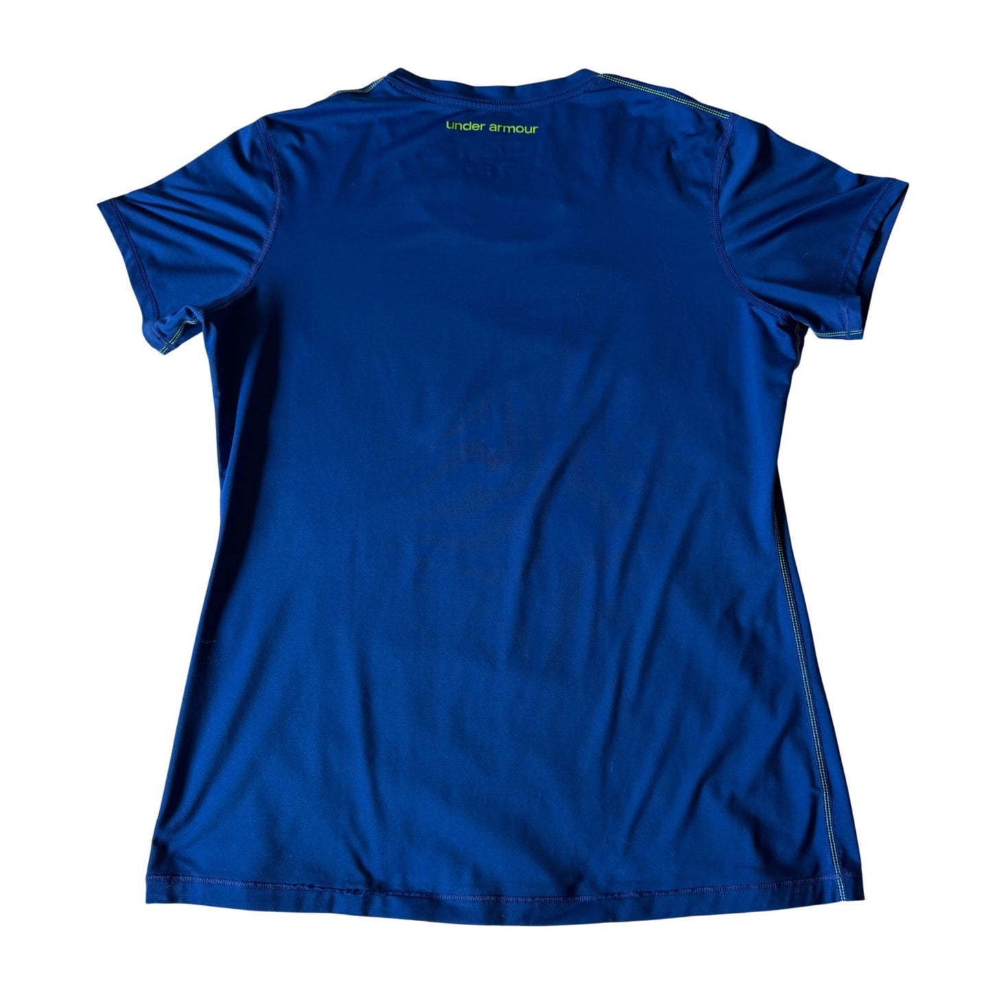 Under Armour HeatGear T-Shirt Royal Blue Fitted Short Sleeve Athletic Women LG