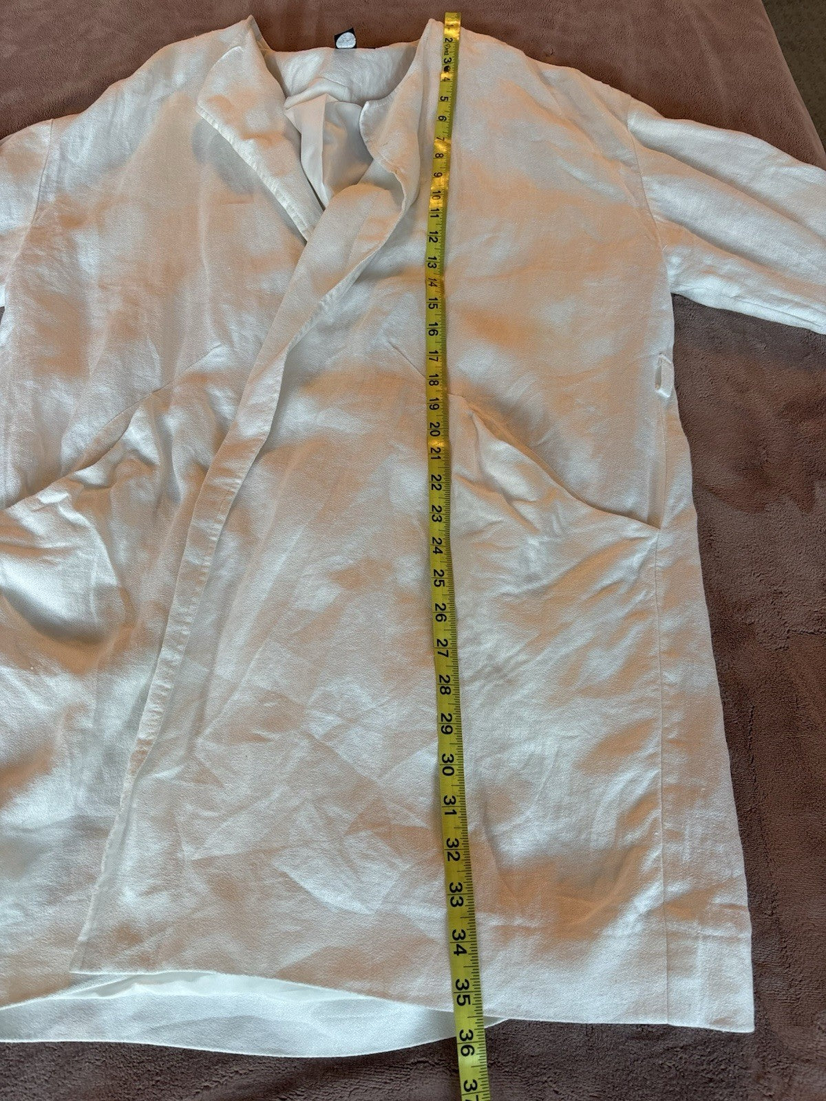 Vintage White Linen Jacket Portfolio Louben Women’s Sz 12 Quiet Luxury Coatigan