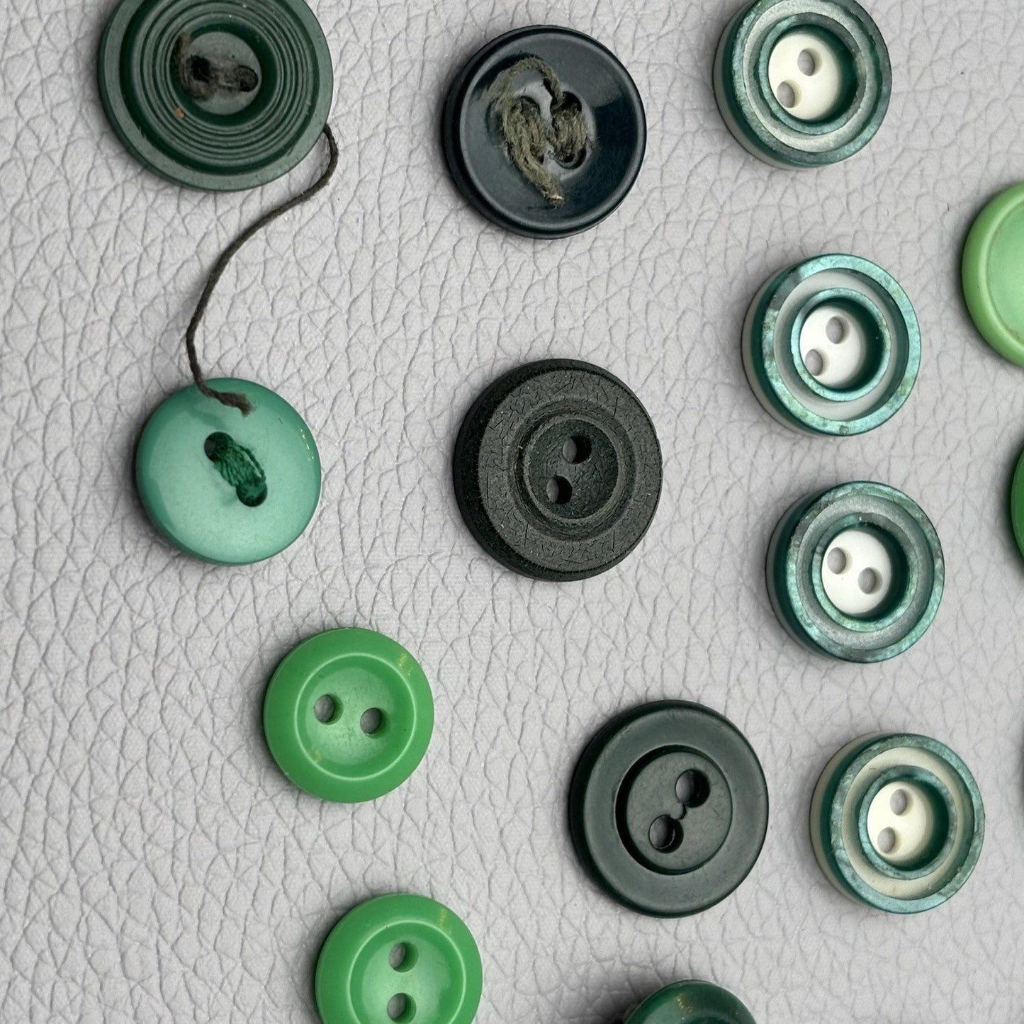 Vintage Green Button Lot 58 Piece Emerald, Olive, Chartreuse & Swirl Designs –