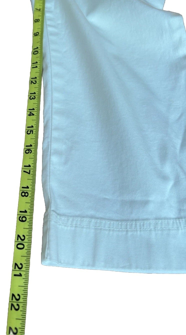 Women's White Capri Simon Chang Jeans Size 4 Crystal Detail Pockets Leg Zippers