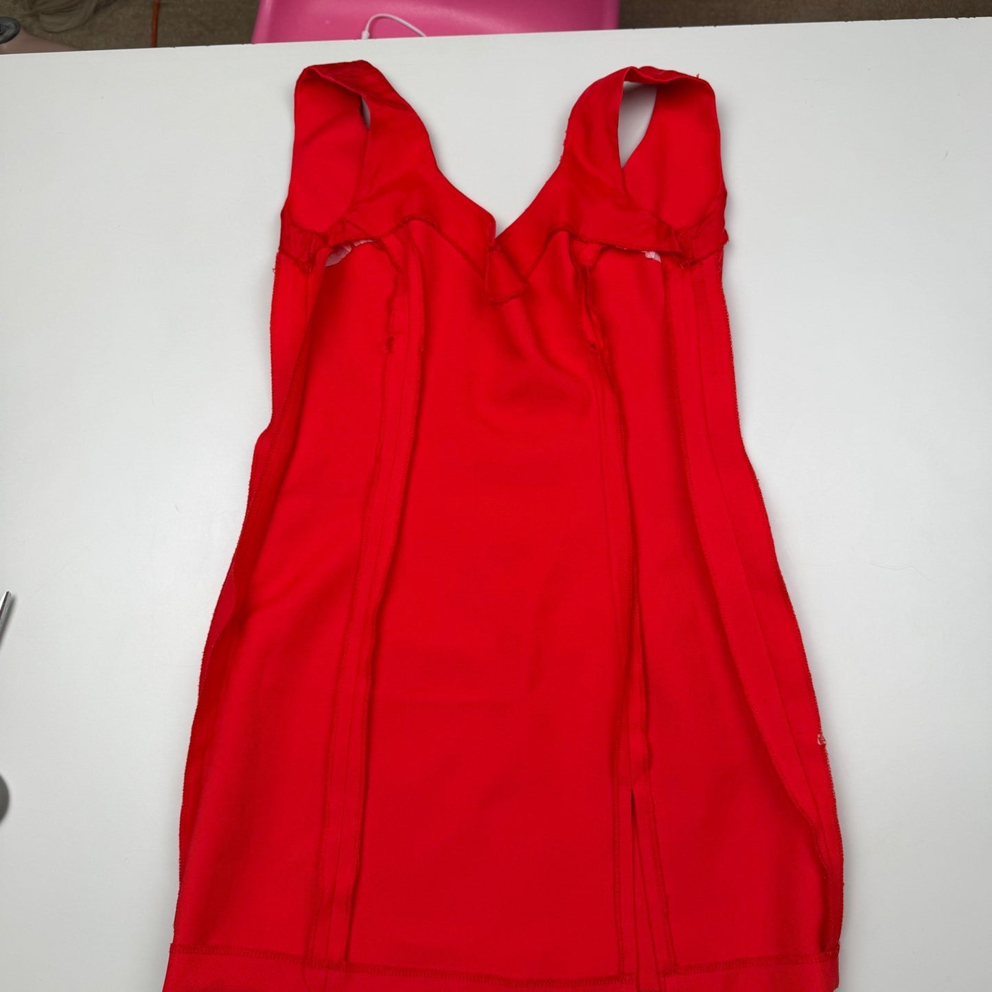 Vintage Red Mini Dress Sweetheart Neckline Front Slit 90s Y2K Aesthetic Small