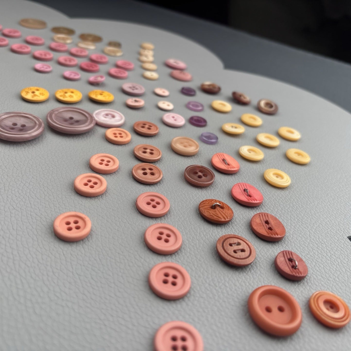 Vintage 78 Button Lot Pastel & Bright Mix | Pink, Yellow, Peach, Early Plastics
