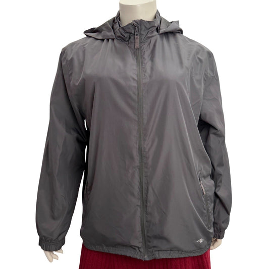 Athletic Works Windbreaker Jacket Hooded Mesh Lined Gorpcore Grey Mens XL
