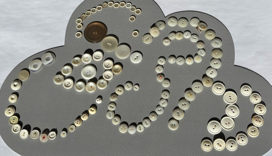 Vintage White Button Lot ~ 113  Mixed Material Size Small Medium large 2 Hole