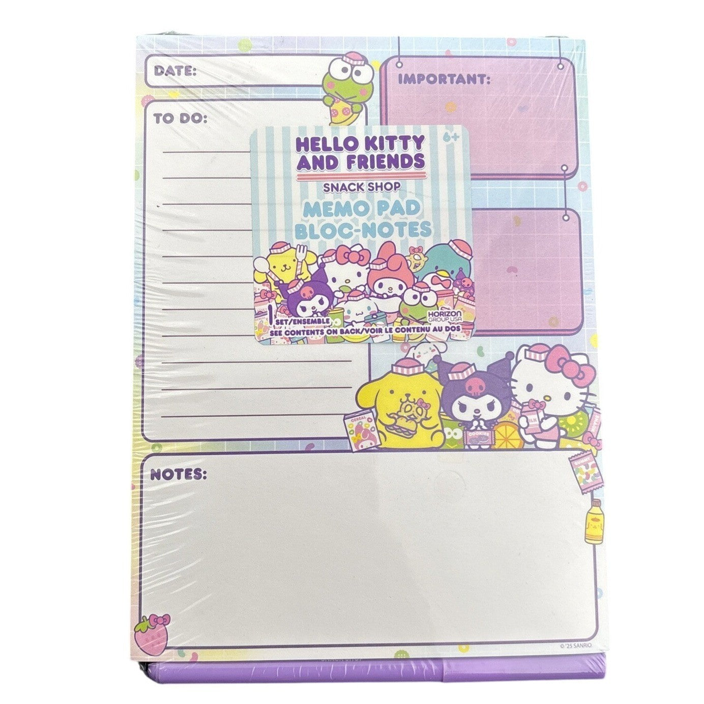 Hello Kitty and Friends Snack Shop Memo Pad & Pen Set — Kawaii Sanrio Notepad
