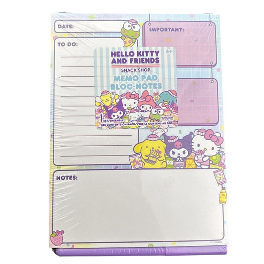 Hello Kitty and Friends Snack Shop Memo Pad & Pen Set — Kawaii Sanrio Notepad