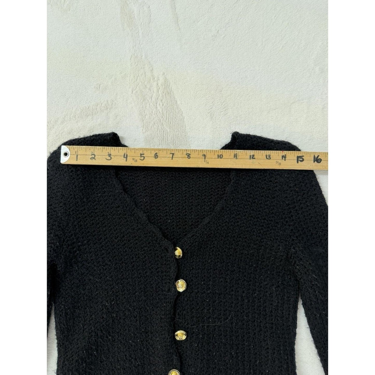 Vintage Black Handmade Cardigan Quiet Luxury Old Money Capsule Wardrobe Medium