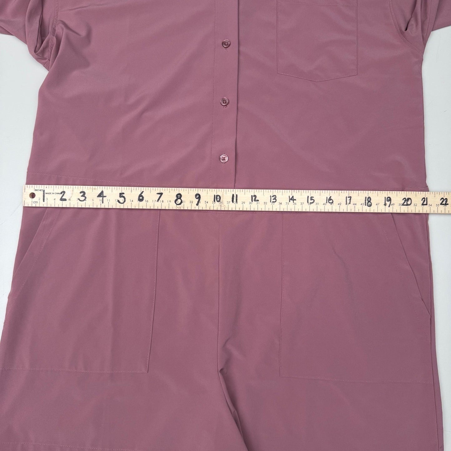 Joe Fresh Active Romper Button Front Short Sleeve Athleisure Gorpcore Pink M