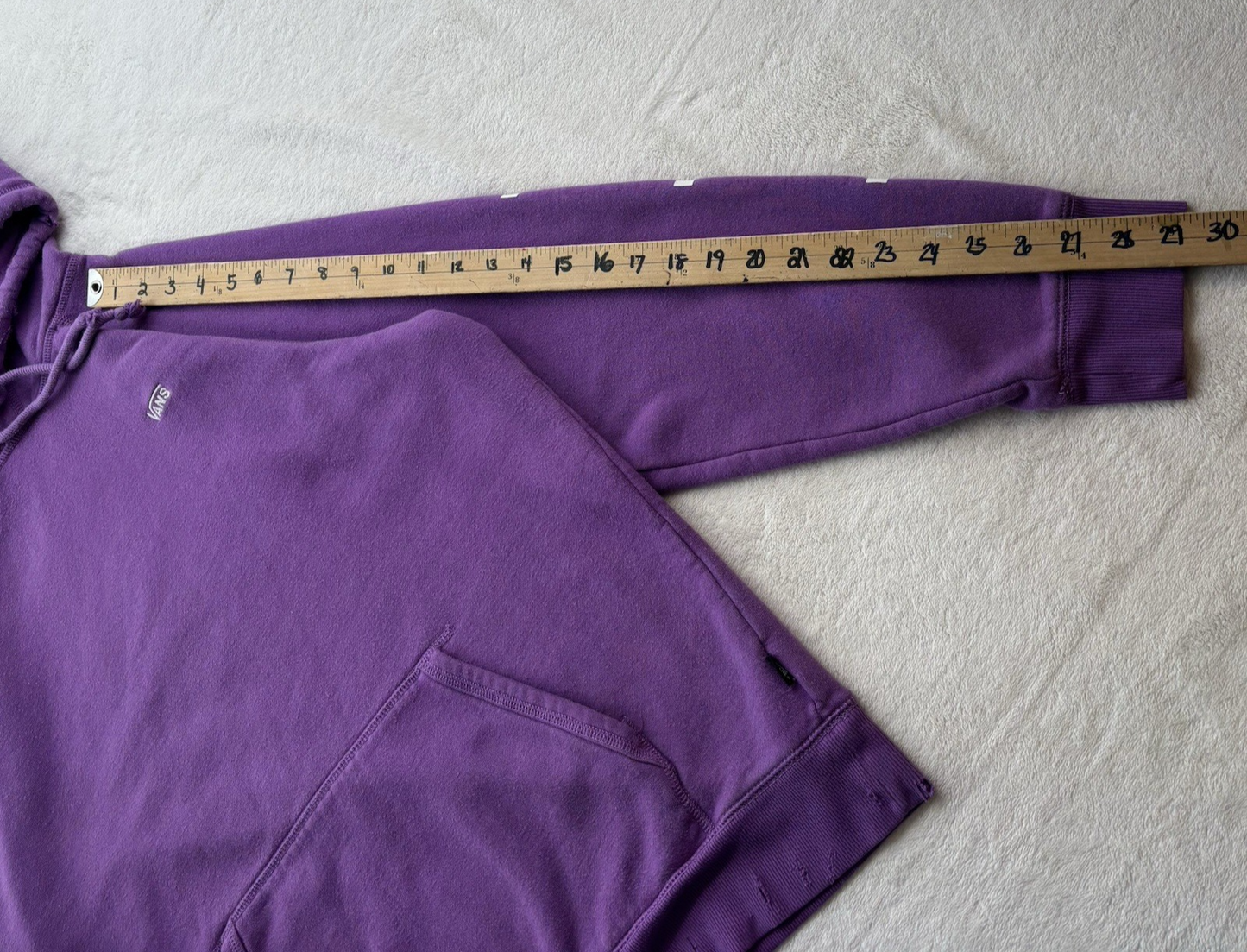 Vans Hoodie Unisex purple Sz Xlarge kangaroo pocket distressed grungecore skater