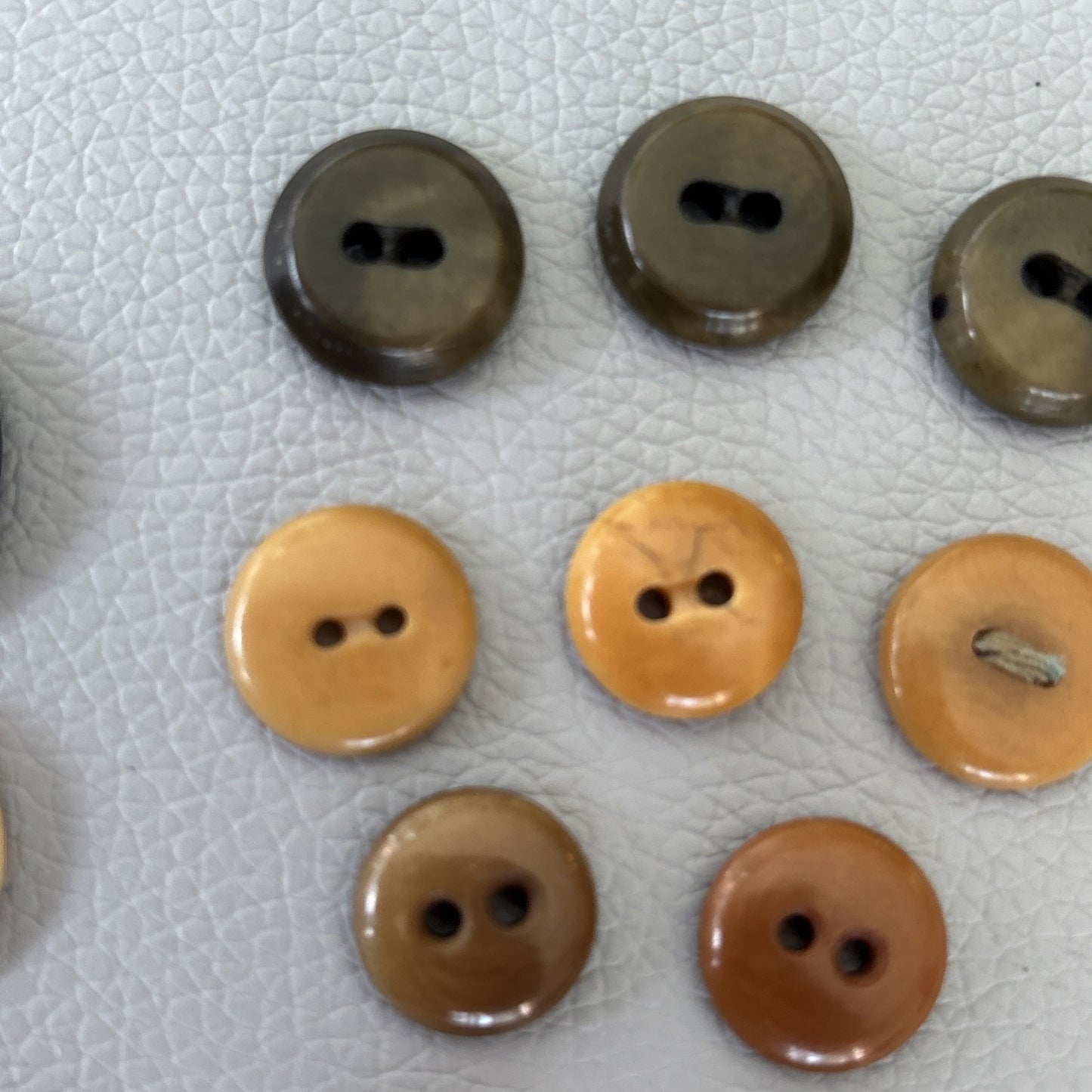 Vintage Brown Bakelite & Casein Buttons 1930s-40s • Butterscotch + Caramel Lot