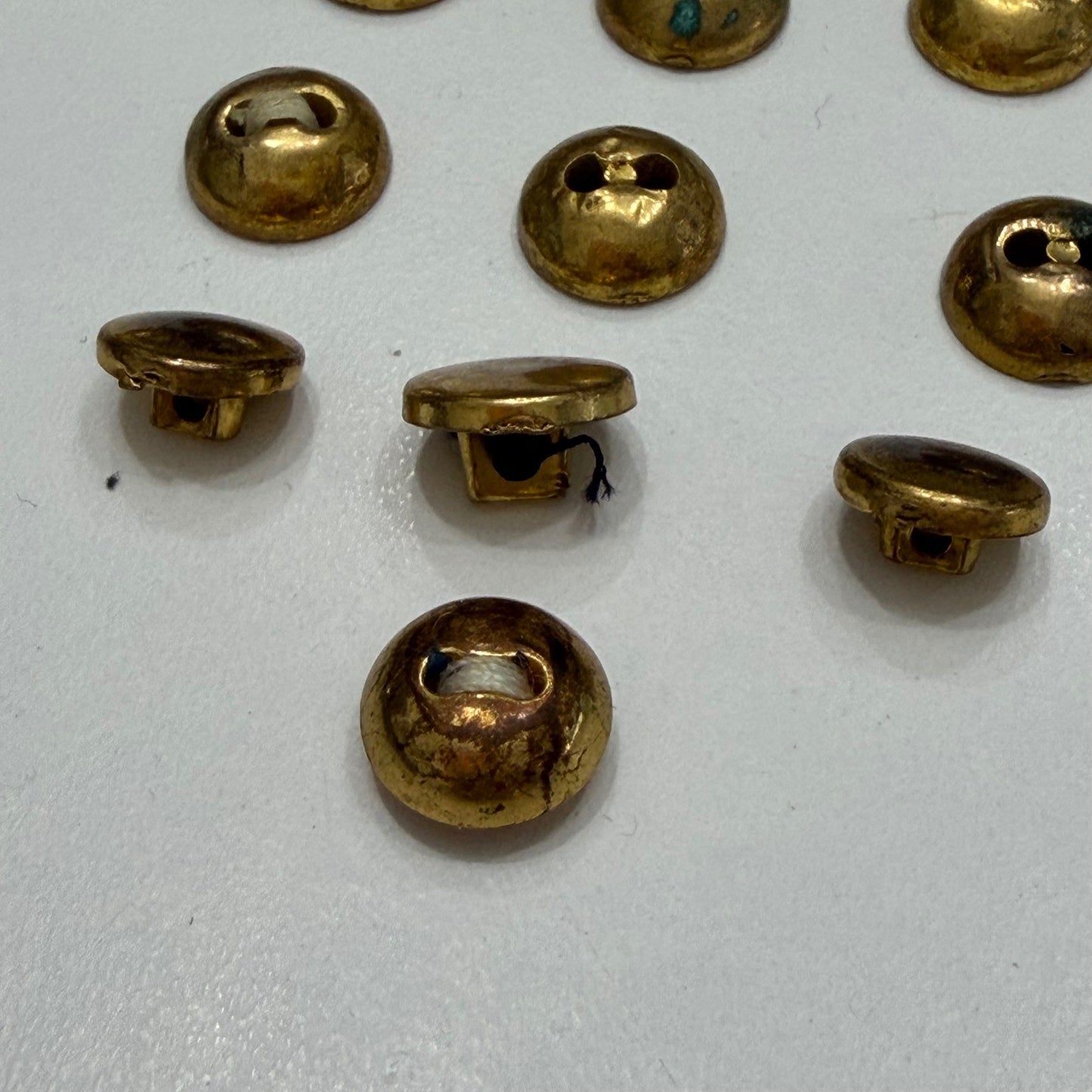 Vintage Brass Buttons Mixed Dome Mushroom Set Gold Metal 18pc OS