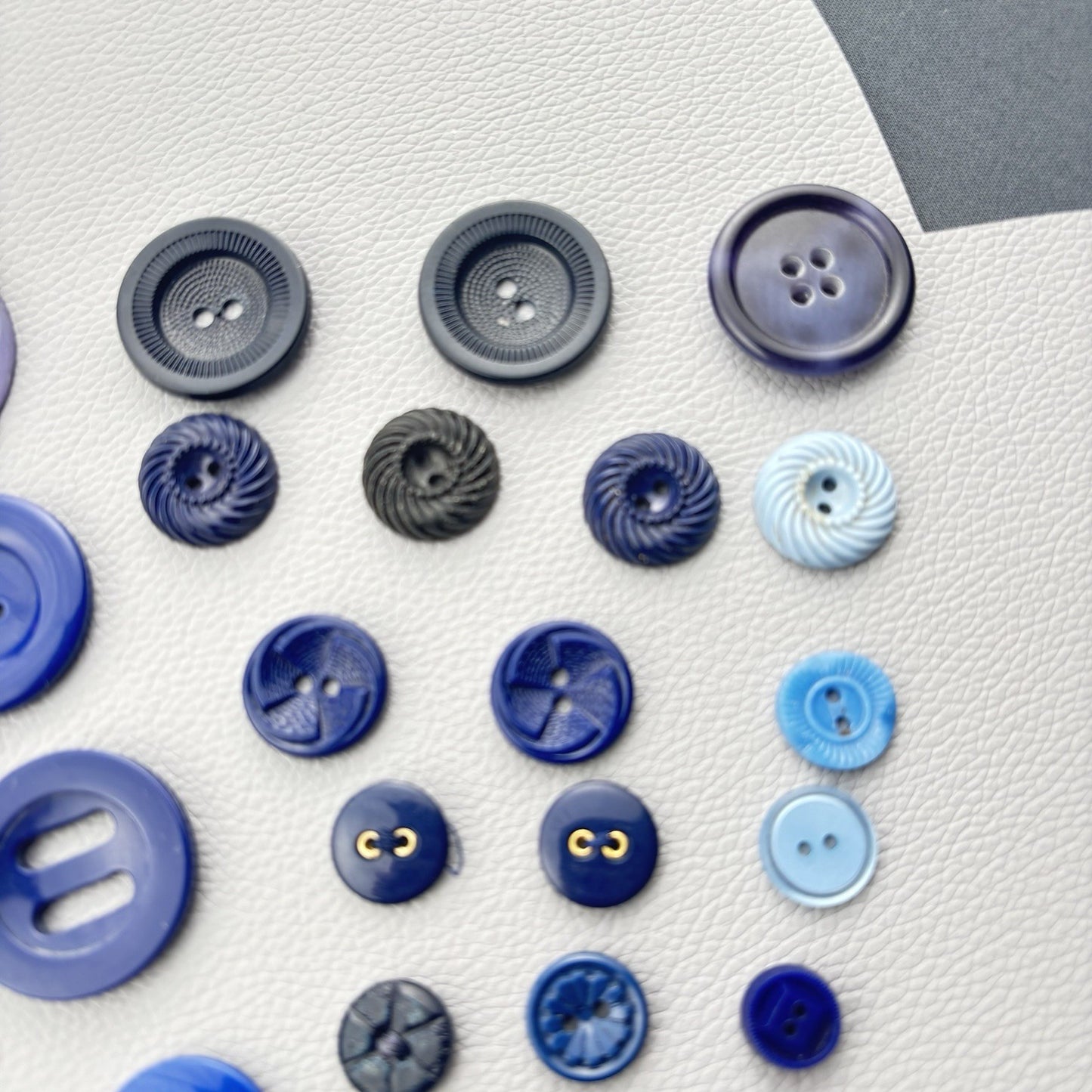 Vintage Blue Button Lot | Bakelite, Casein & Glass Mix | 1930s–50s Sewing Crafts