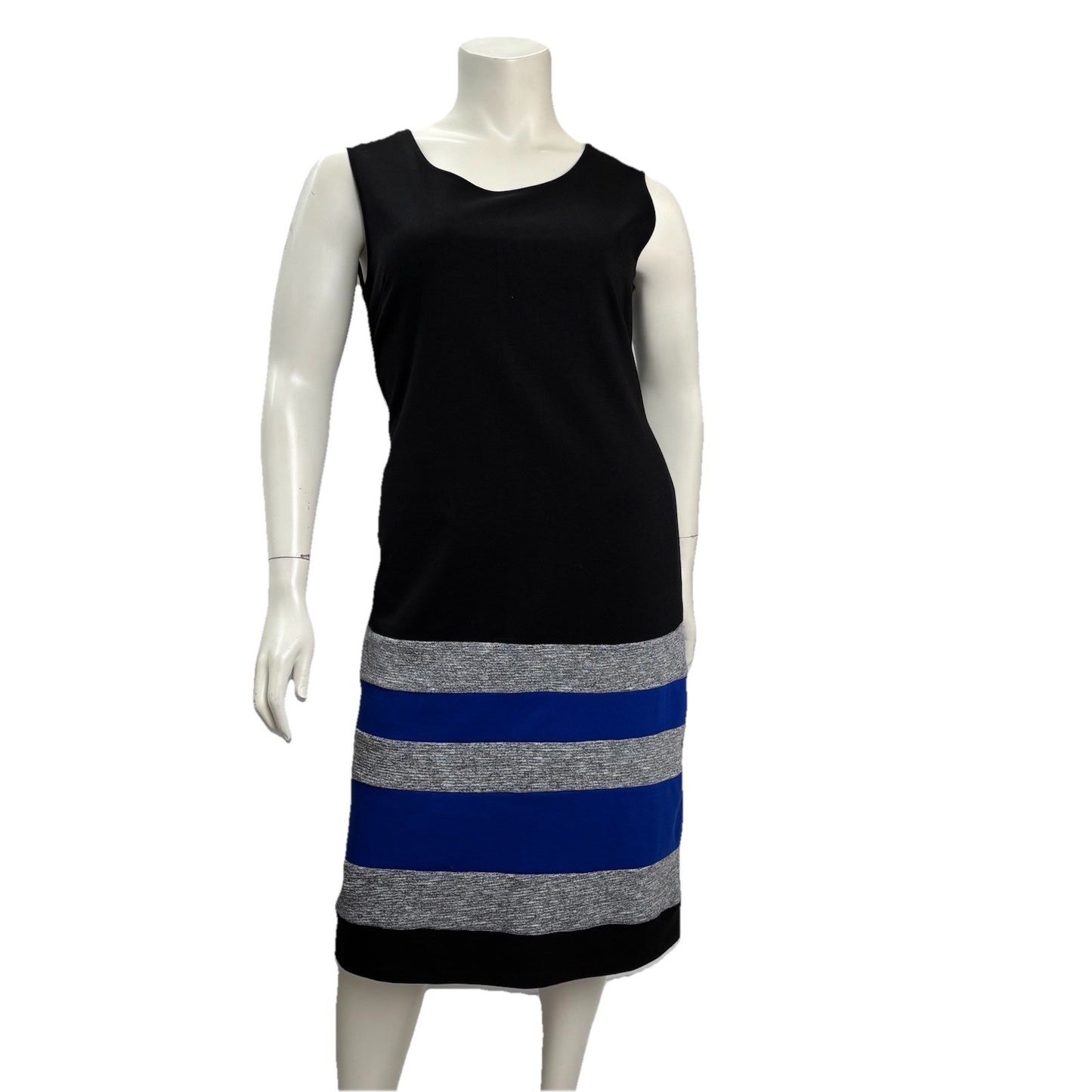 Millers Woman Knit Sleeveless Colorblock Dress Black Blue Grey Size 18 Stretch