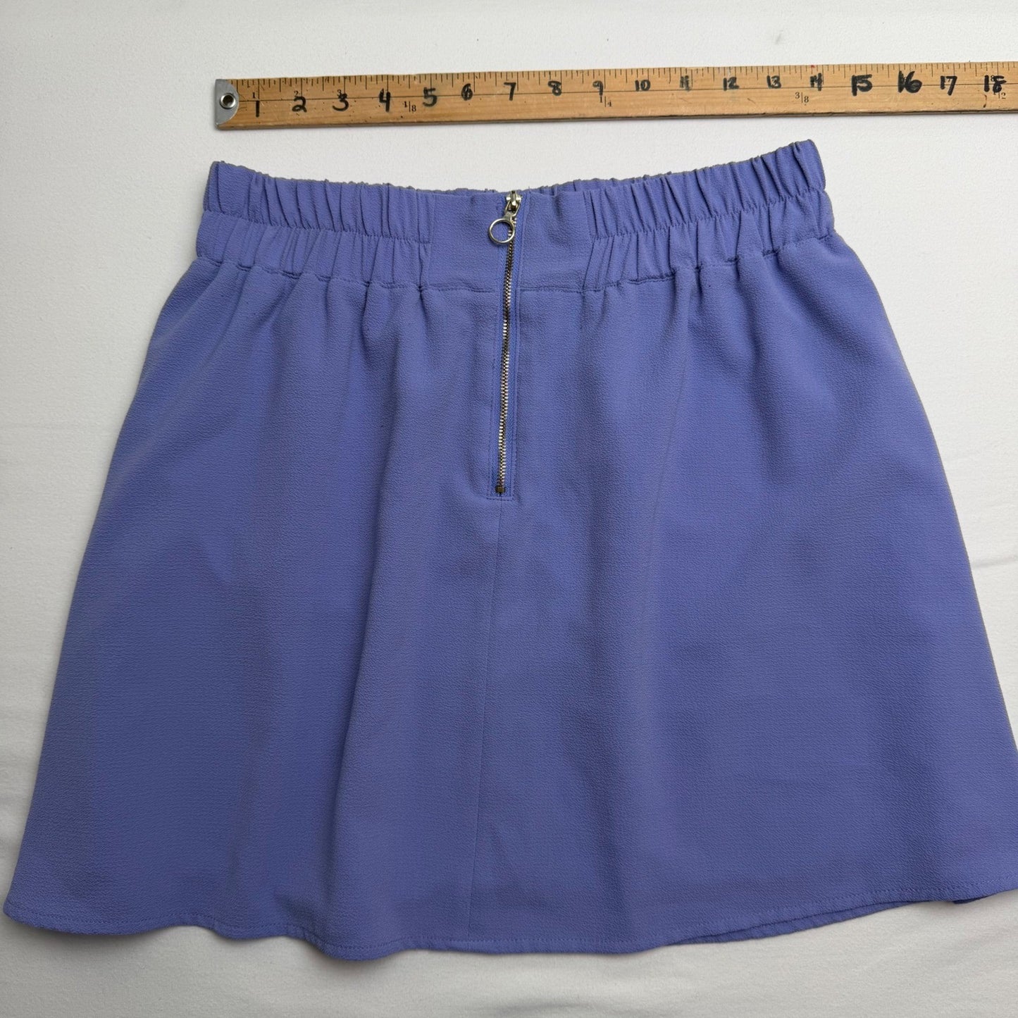 Dynamite Mini Skirt Periwinkle Blue Crepe Front Zip Baddie Coquette Soft Girl S