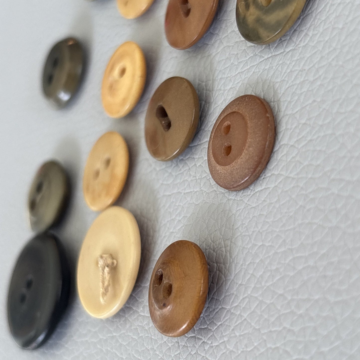 Vintage Brown Bakelite & Casein Buttons 1930s-40s • Butterscotch + Caramel Lot