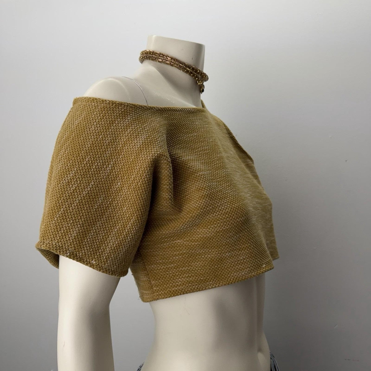 Burnt Orange Woman's  Asymmetrical  Cold Shoulder Crop Top In Size S/M Festival