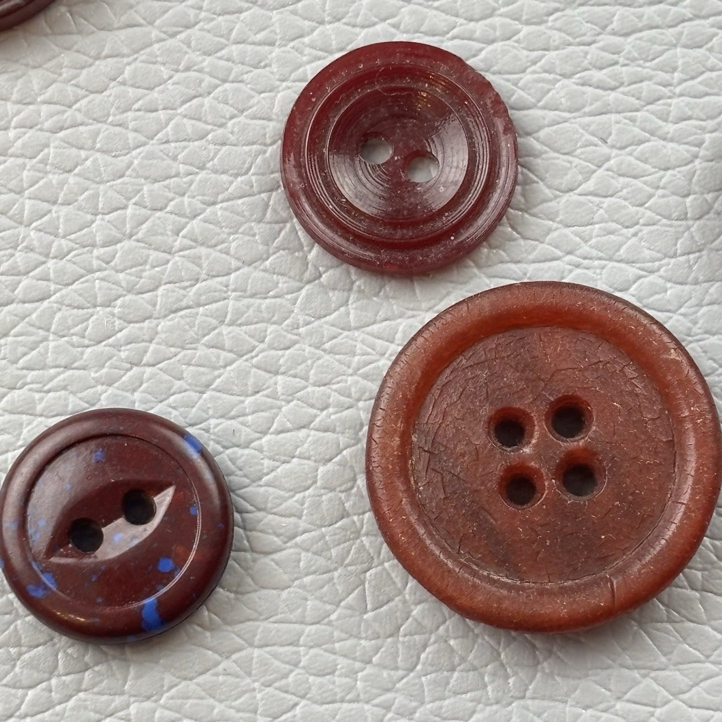Vintage Burgundy Red Buttons Lot. 18 Piece Two Hole Four Hole Small Md Crafts