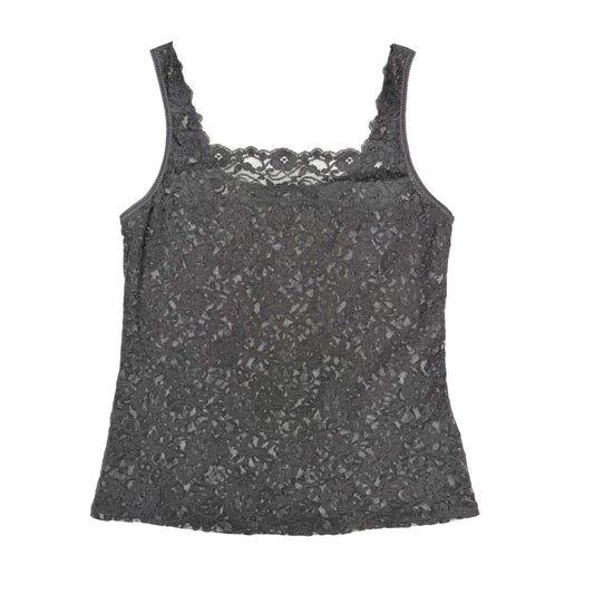 Vintage Handmade Black Floral Lace Top Women S/M Whimsigoth Y2K Grunge Romantic