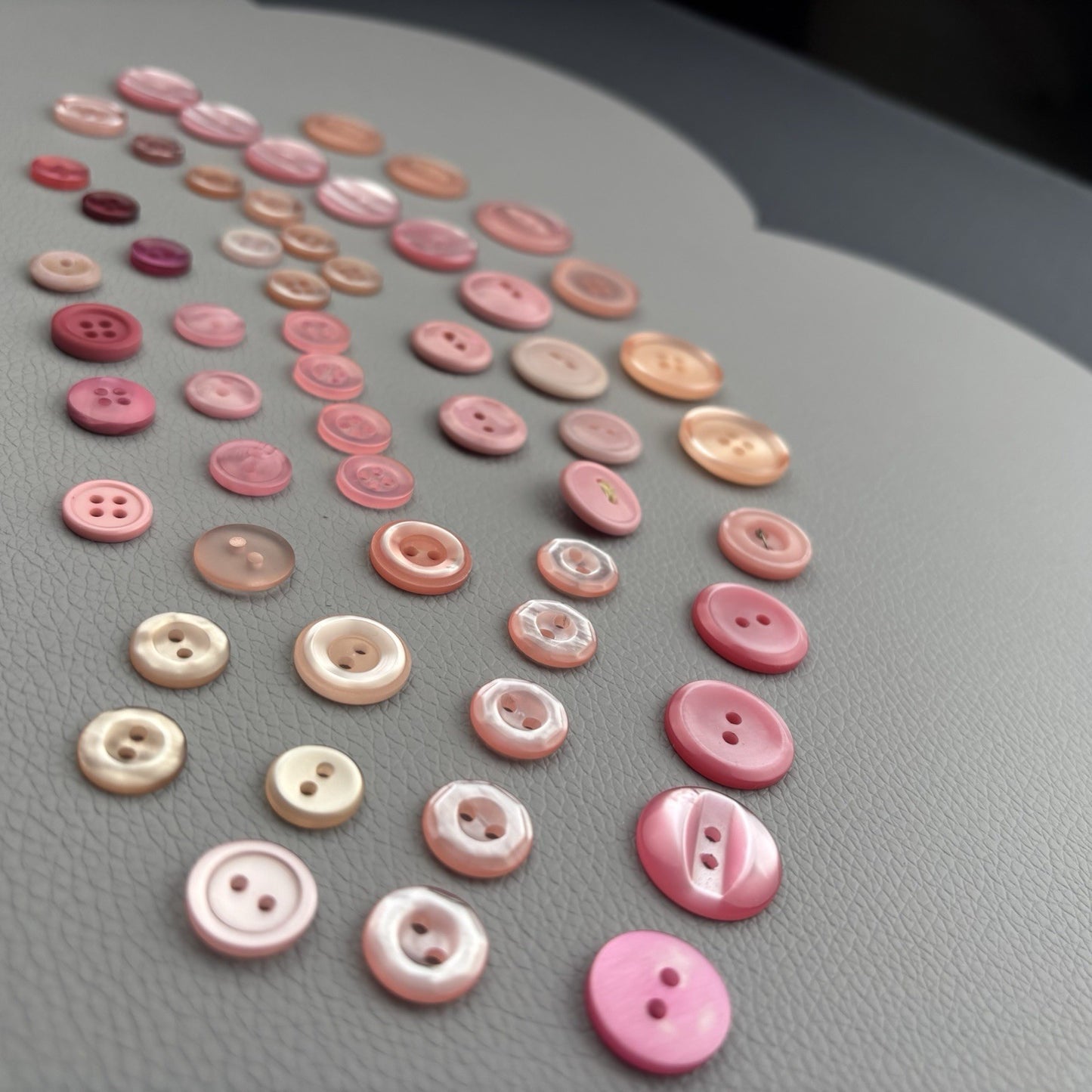 Vintage Pink Button Lot | 56 Pcs Blush & Rose Casein  Mix Mid Century Sewing