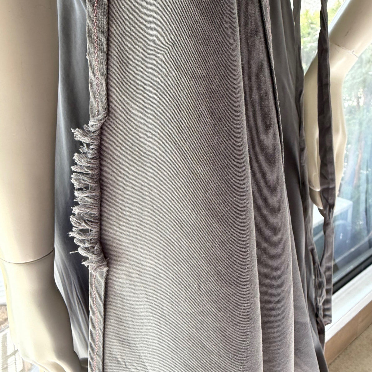 Simpłe Grey Halter Maxi Dress Fairycore Lagenlook Handmade BC OS