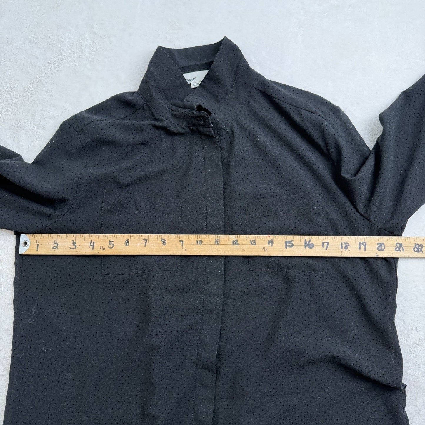 Covet Sheer Black Button Down Blouse Dress Longer Back Women’s Size Small