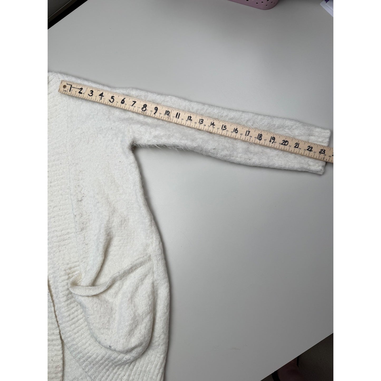 Vintage Mink Pink Cream Eyelash Cocoon Cardigan longline open front Y2K XSmall