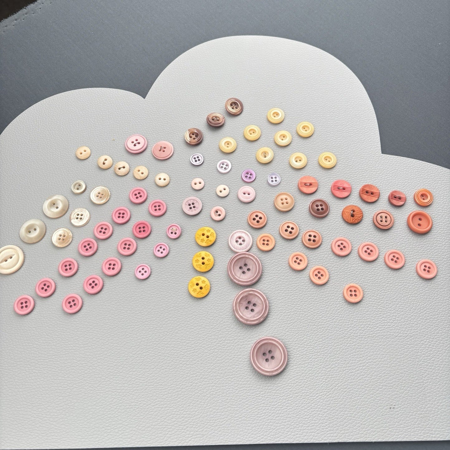 Vintage 78 Button Lot Pastel & Bright Mix | Pink, Yellow, Peach, Early Plastics