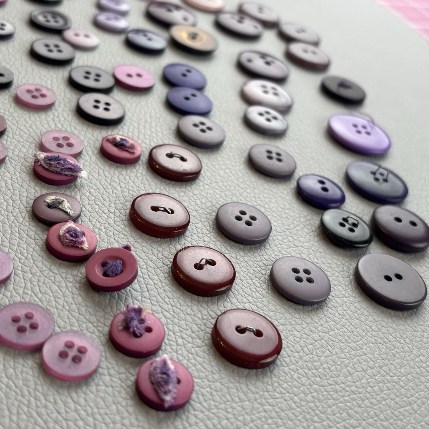 Vintage + New Purple Two Hole + Four Hole Round Button Lot 67 Pieces Sew Crafts