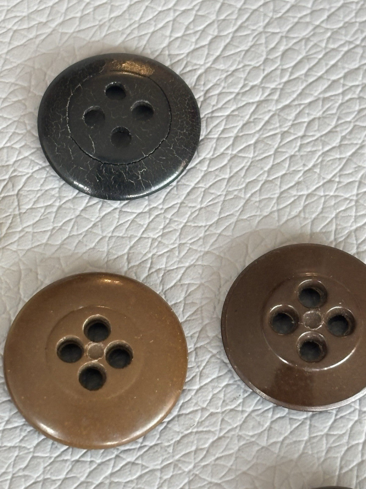 Vintage Lot Of 40 Brown Grey Beige Green Four Hole Buttons. Celluloid Glass