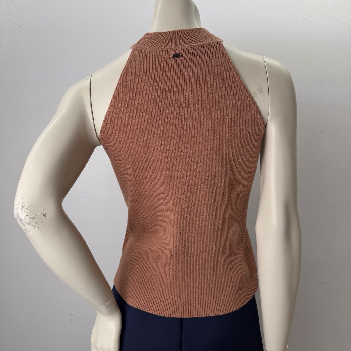 Mexx Ribbed Mock Neck Top Sleeveless Caramel Normcore Basiccore Vanilla Girl XL