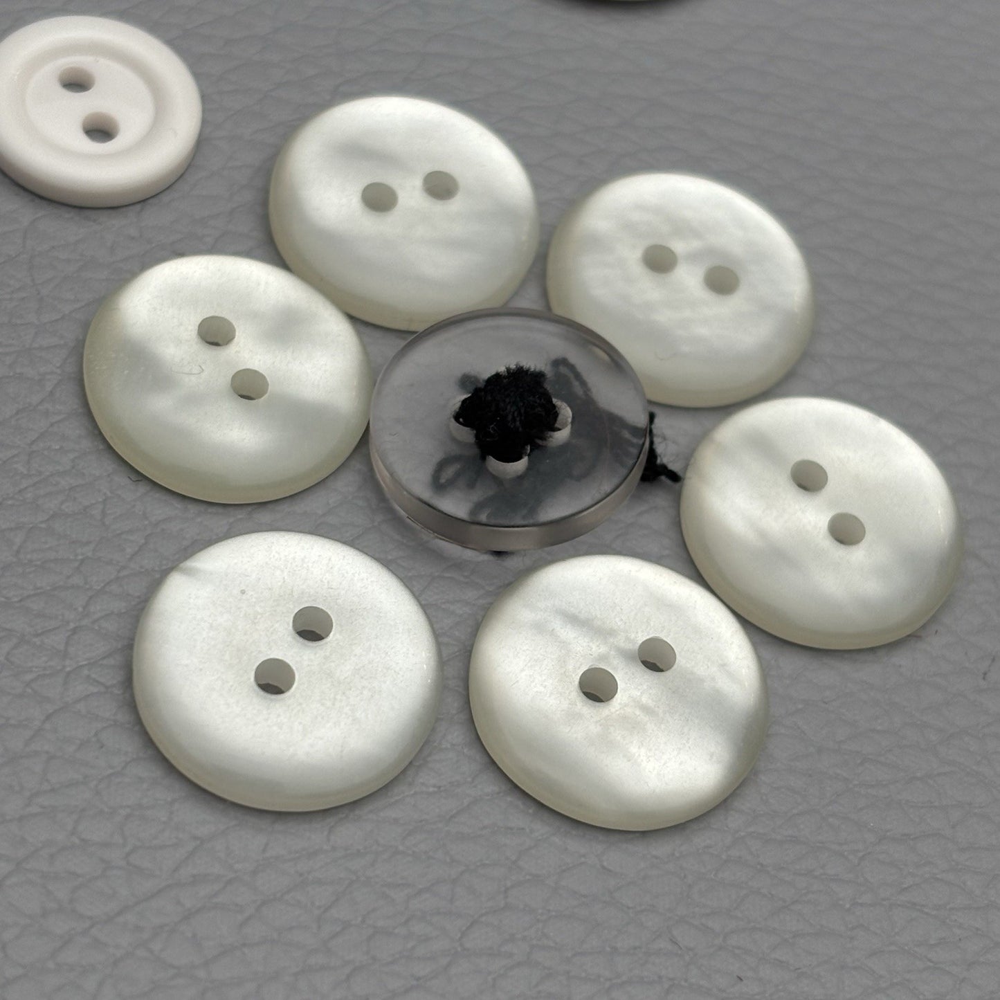 Vintage Ivory & Mother of Pearl Button Lot (40pcs) – 2-Hole Cream & Shell Mix
