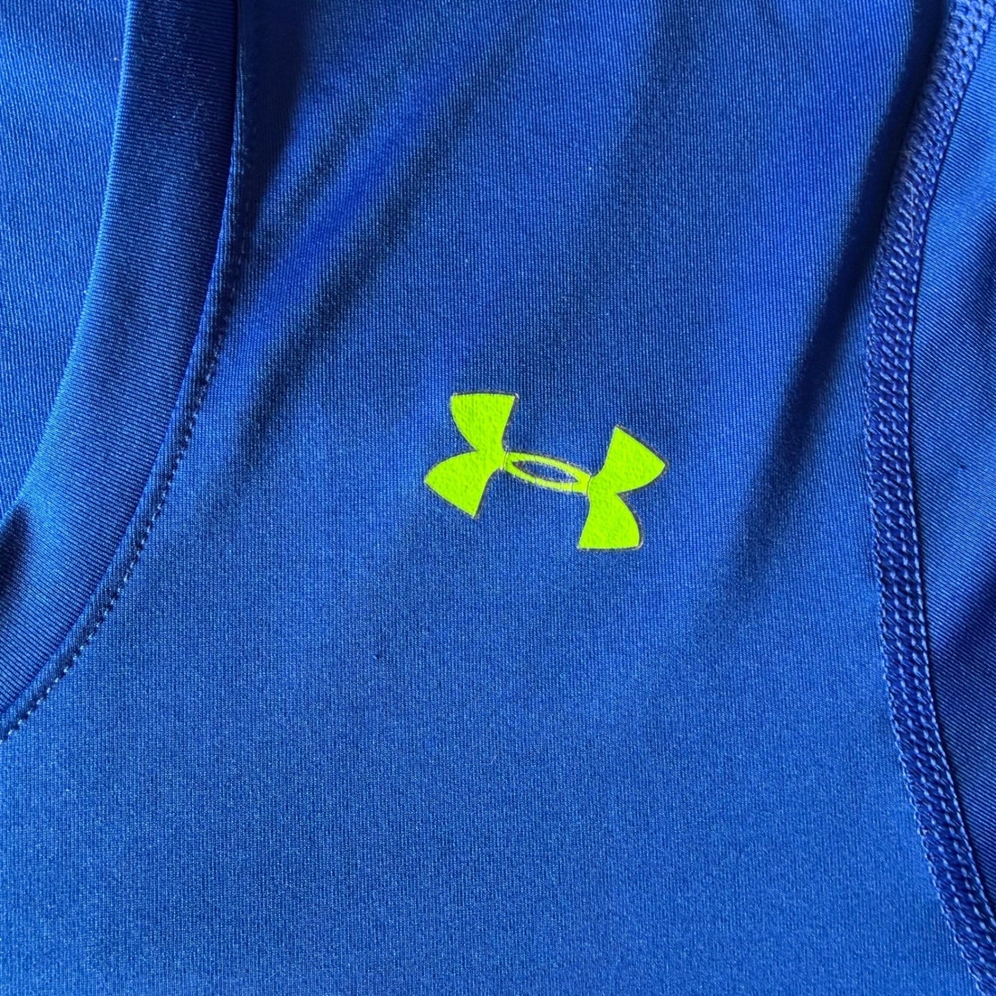 Under Armour HeatGear T-Shirt Royal Blue Fitted Short Sleeve Athletic Women LG