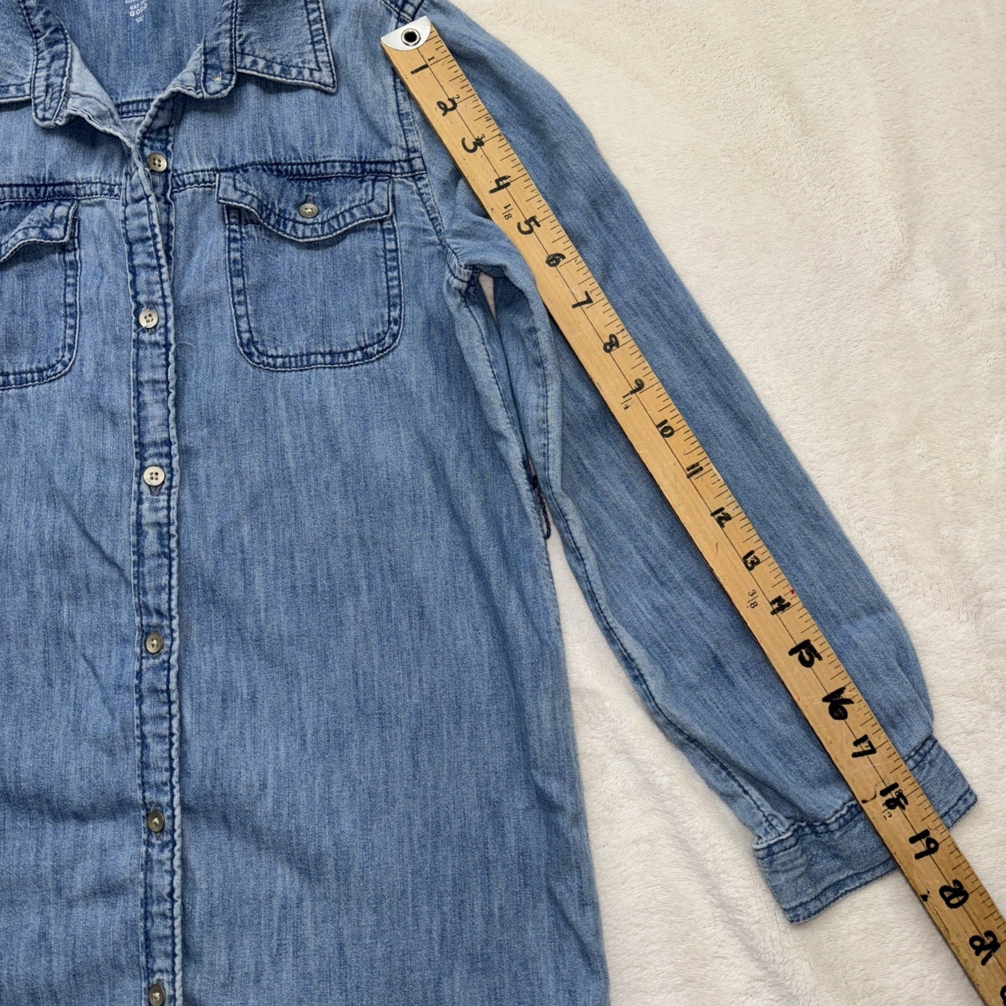 Gap Denim Girl's GAP FOR GOOD Button Down Shirt Dress Sz Large Cowgirl Western