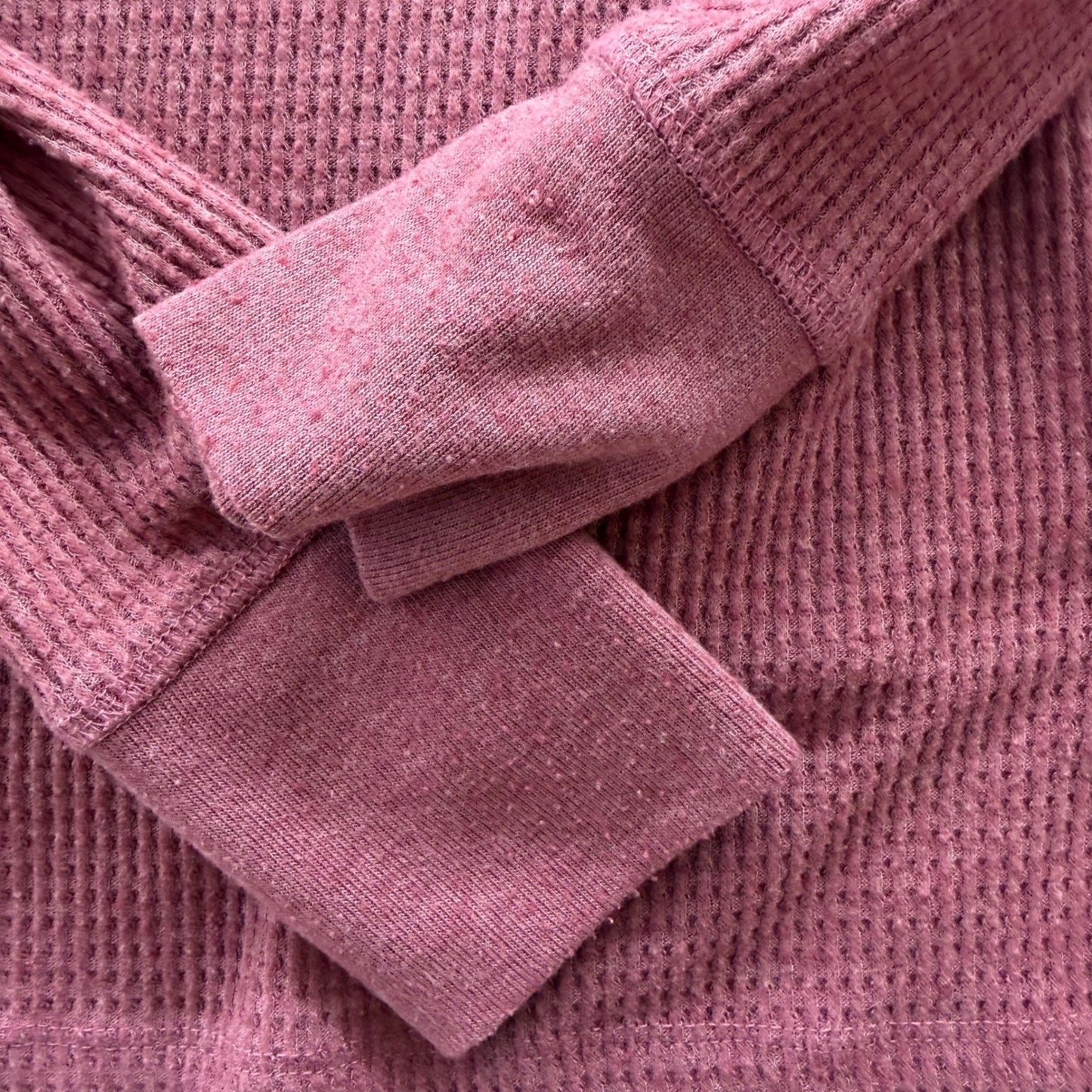 Devoted Women's Henley Top Berry Waffle Knit Snaps Cabincore Gorpcore Medium
